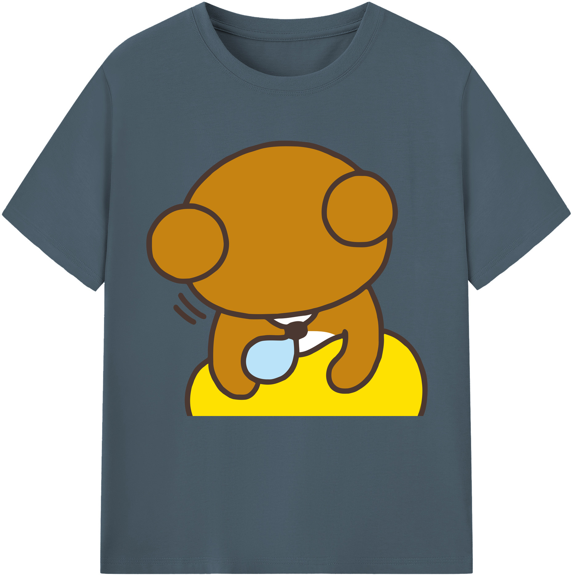 （画像用） リラックマ リラックマ キイロイトリ Rilakkuma Korilakkuma Kiiroitori 綿100％半袖Tシャツ（フロントプリント）